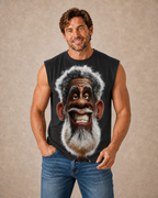 Old Man 3D Print Graphic Sleeveless Tee