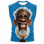Old Man 3D Print Graphic Sleeveless Tee