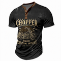 West Coast Chopper Motorcycle Garage Biker Graphic Henley Shirt