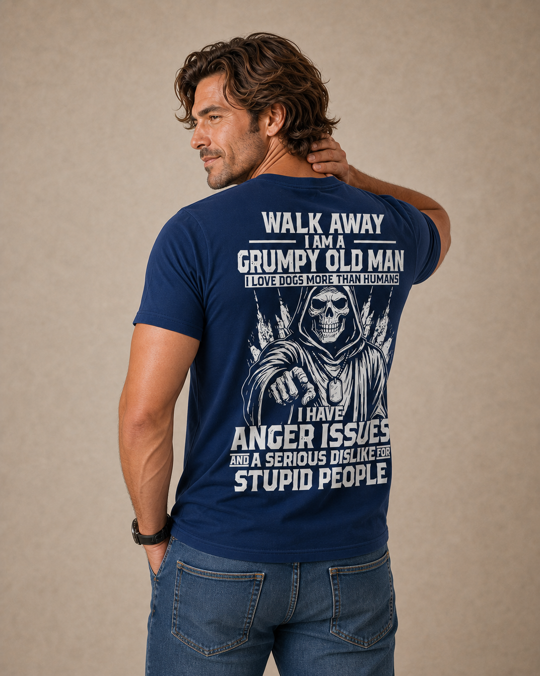 Grumpy Old Man Walking Away Quote Tee