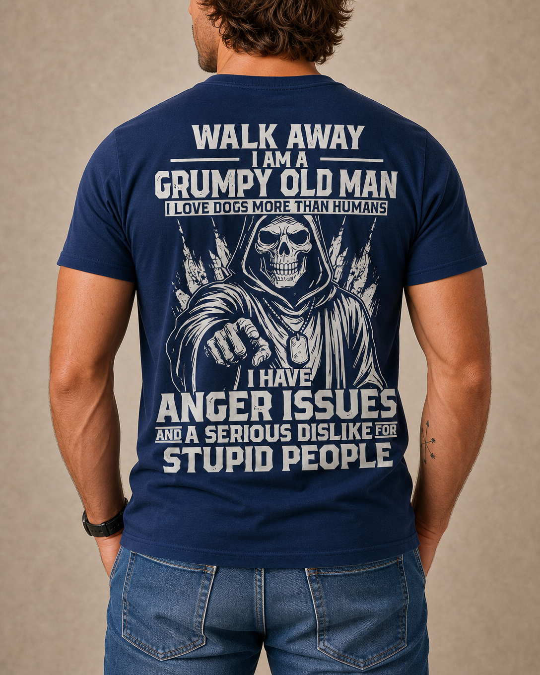 Grumpy Old Man Walking Away Quote Tee