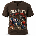 Retro Vintage Sport Inspired Casual Short Sleeve Henley Shirt