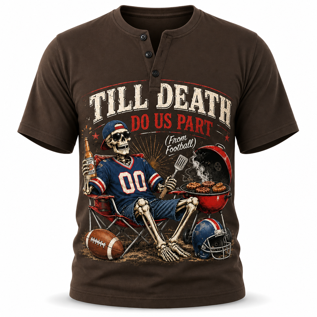 Retro Vintage Sport Inspired Casual Short Sleeve Henley Shirt