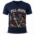 Retro Vintage Sport Inspired Casual Short Sleeve Henley Shirt