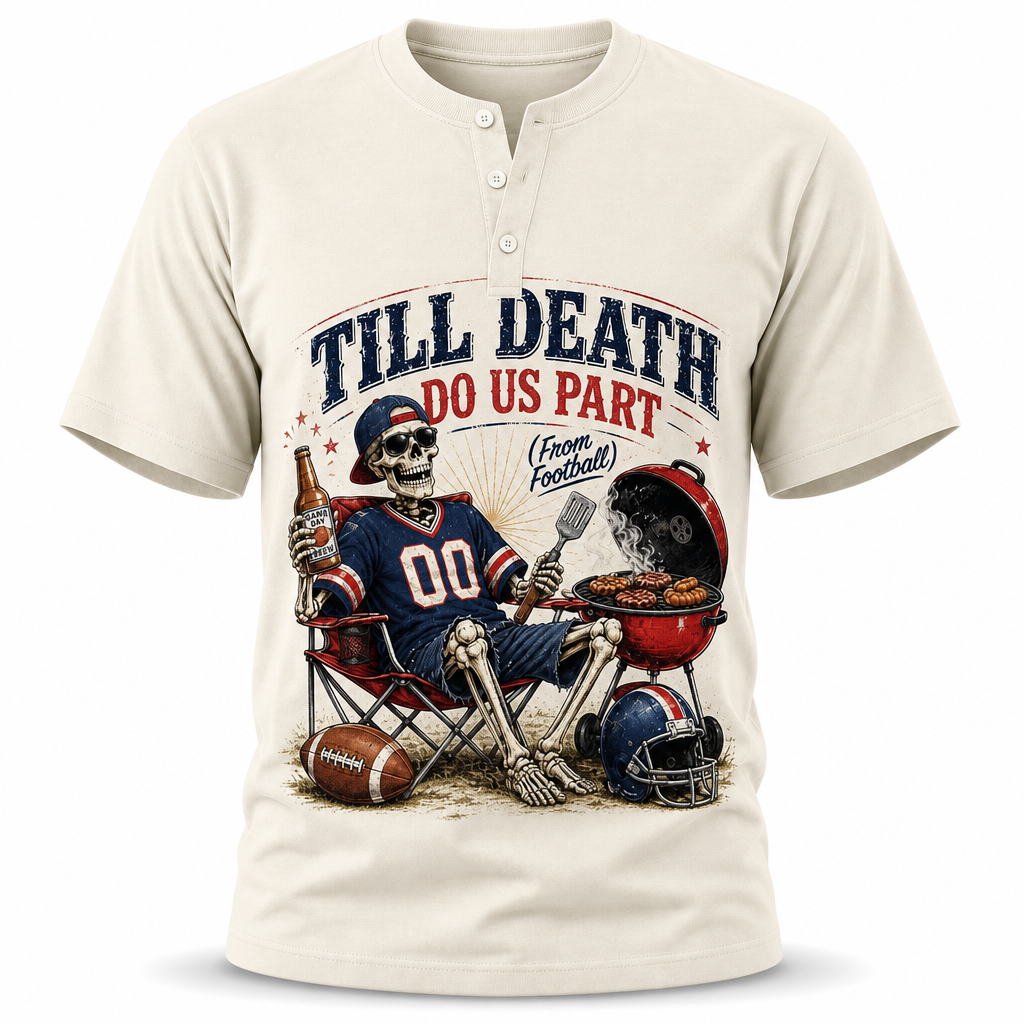 Retro Vintage Sport Inspired Casual Short Sleeve Henley Shirt