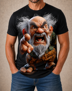 Ombre Grumpy Old Man Graphic Print Tee