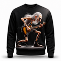 Funny Guitar Old Man Music Graphic Crewneck Sweatshirt Gift