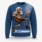Funny Guitar Old Man Music Graphic Crewneck Sweatshirt Gift