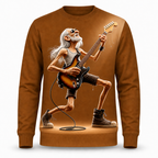 Funny Guitar Old Man Music Graphic Crewneck Sweatshirt Gift