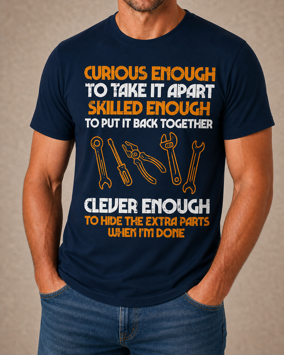 Curious Mechanic Extra Parts Graphic Tee