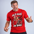 Funny Old Man Bike Print Riding Cycling Graphic Tee