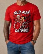 Funny Old Man Bike Print Riding Cycling Graphic Tee