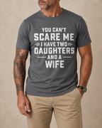 Two Daughters Dad Warning Graphic Tee