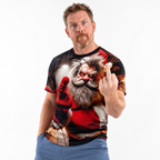 Santa Claus Old Man Funny Christmas Graphic Tee Shirt