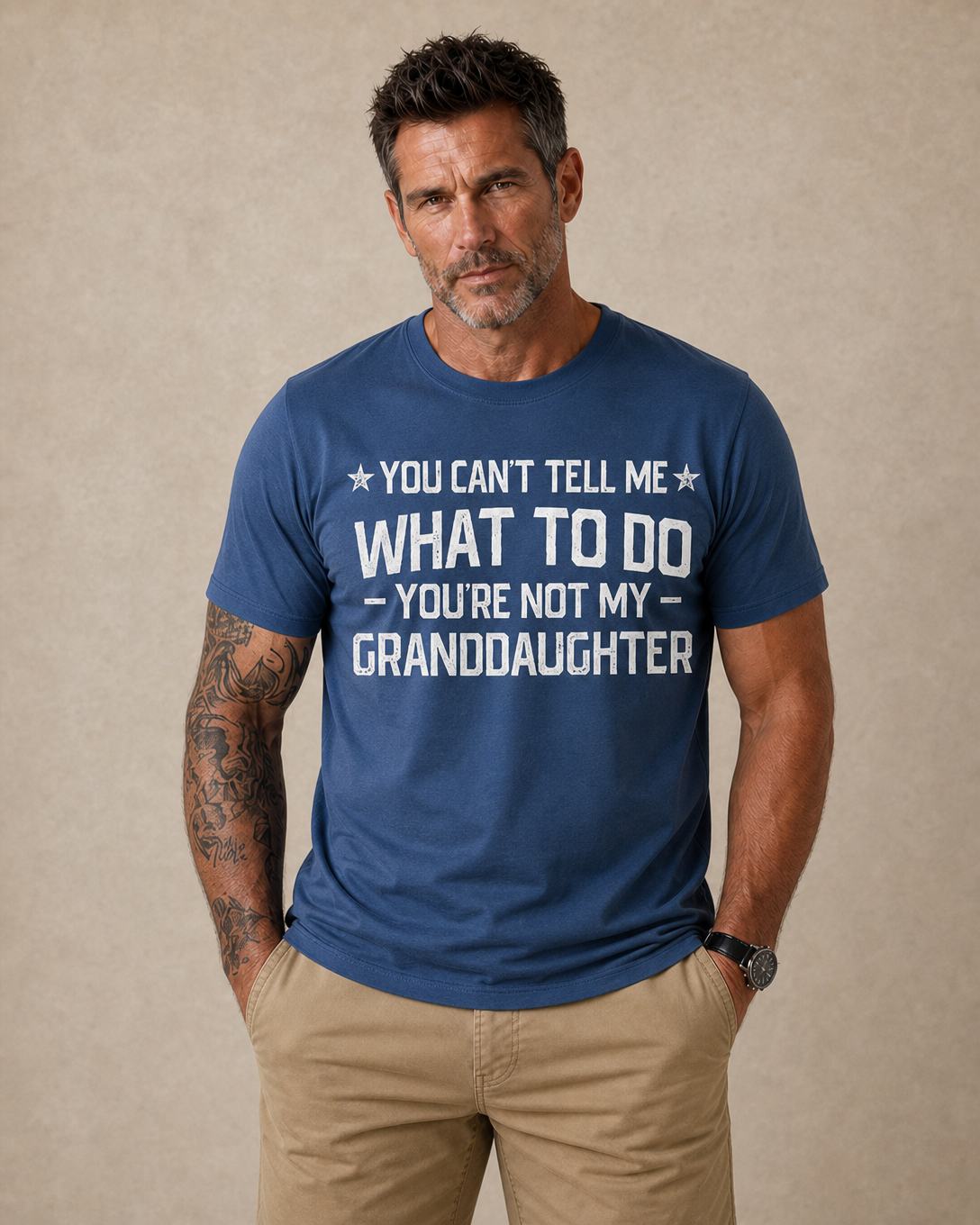 Granddaughter Rules Grandpa Sarcastic Graphic Tee