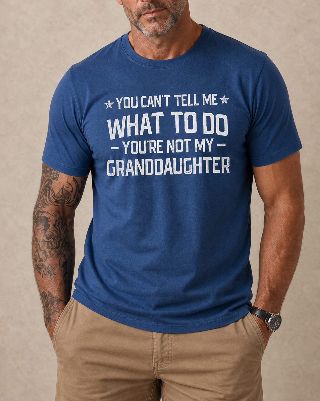 Granddaughter Rules Grandpa Sarcastic Graphic Tee