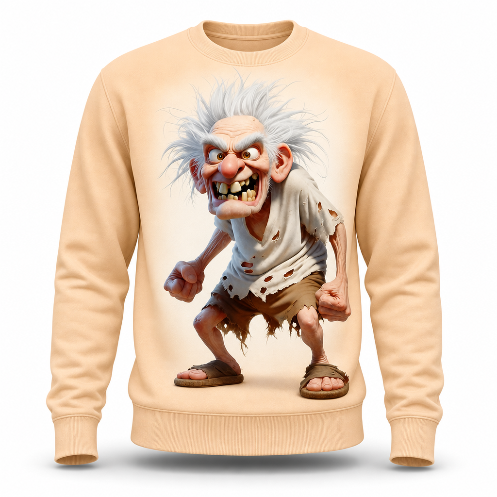 Only Old Man Legendary 3D Streetwear Graphic Crewneck Sweatshirt