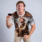 Funny Wine Old Man Cheers Graphic Tee