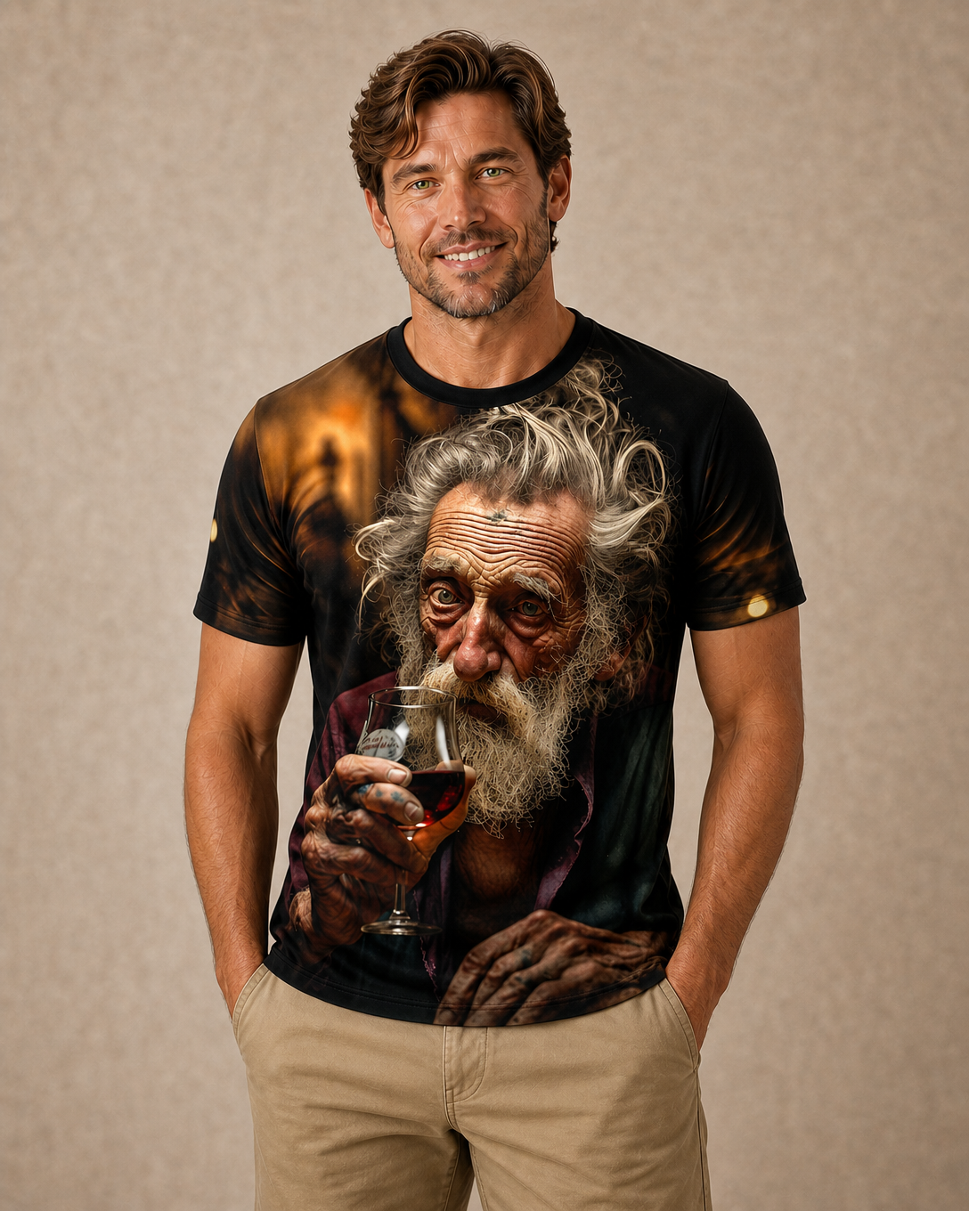 Red Wine Old Man Humor Legendary Tee