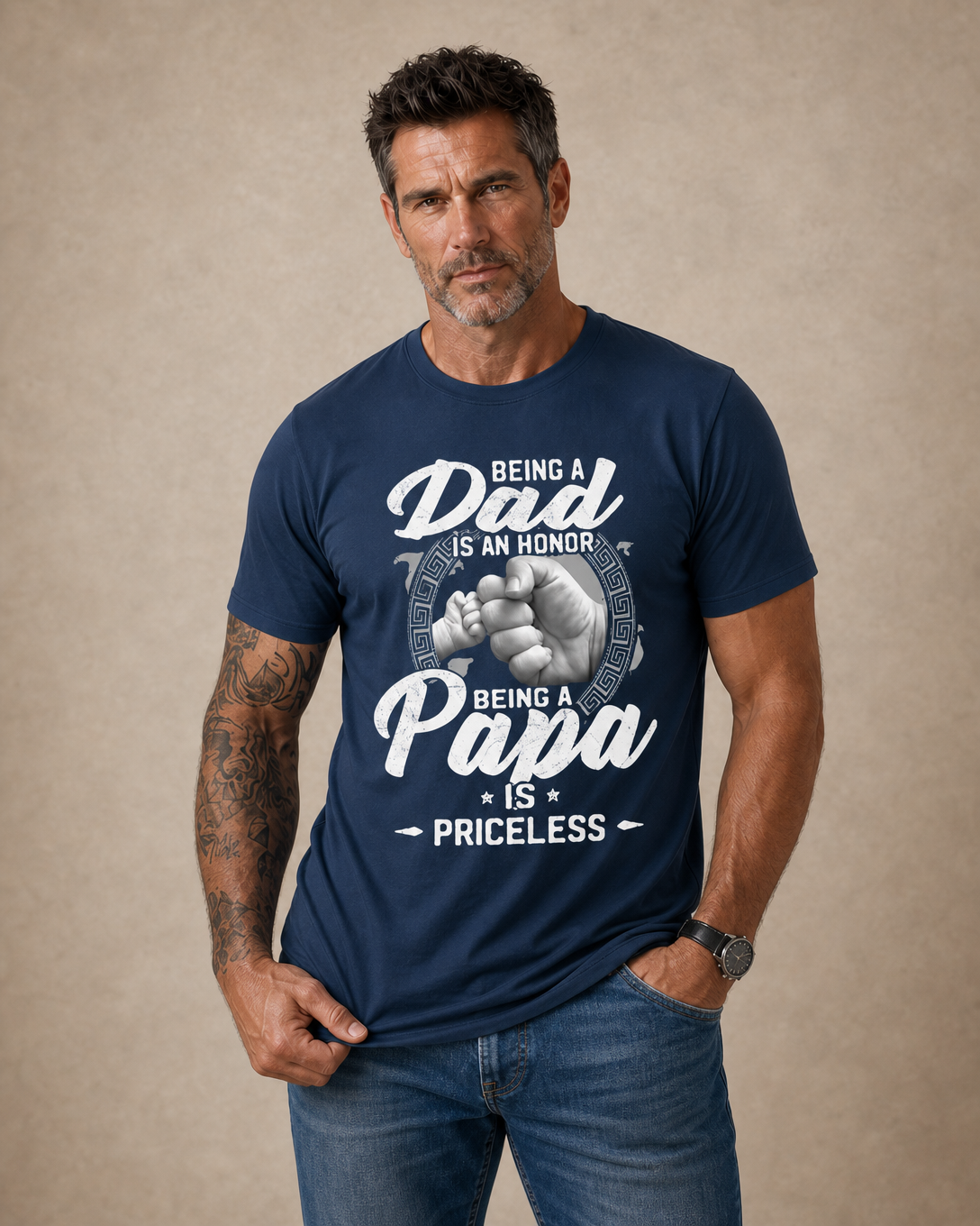 Priceless Papa Family Quote Graphic Tee