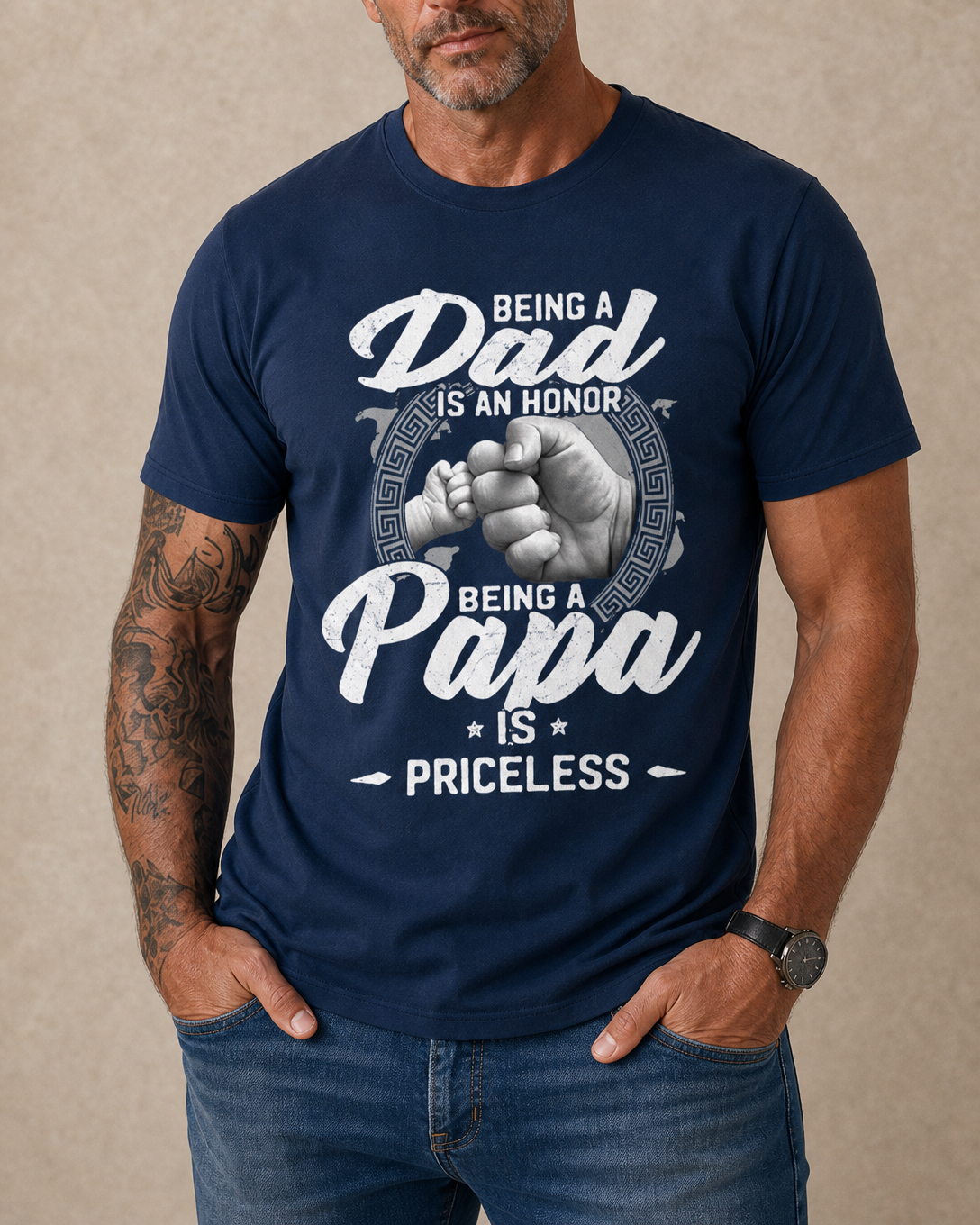 Priceless Papa Family Quote Graphic Tee
