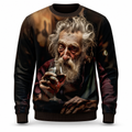 Legendary Old Man Funny Wine Graphic Crewneck Sweatshirt
