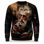 Legendary Old Man Funny Wine Graphic Crewneck Sweatshirt