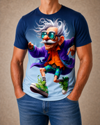 Funny Blue Ombre Old Man 3D Graphic Tee