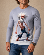 Old Man 3D Print Long-Sleeve Graphic Tee