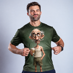 Ombre Coffee Funny Old Man Graphic Tee