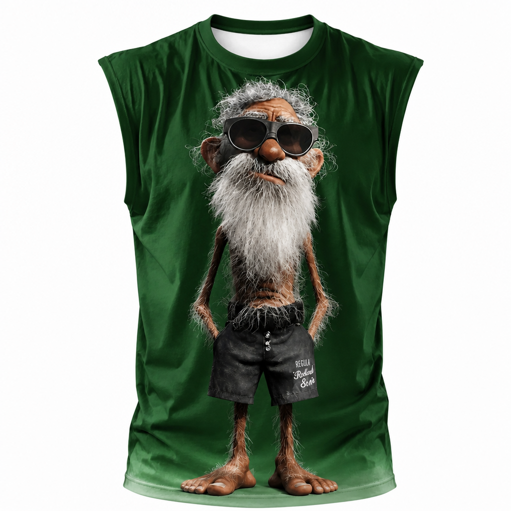 Legendary Old Man 3D Print Sleeveless Tee