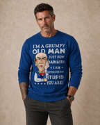 Funny Grumpy Old Man Casual Graphic Crewneck Sweatshirt Gift