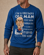 Funny Grumpy Old Man Casual Graphic Crewneck Sweatshirt Gift
