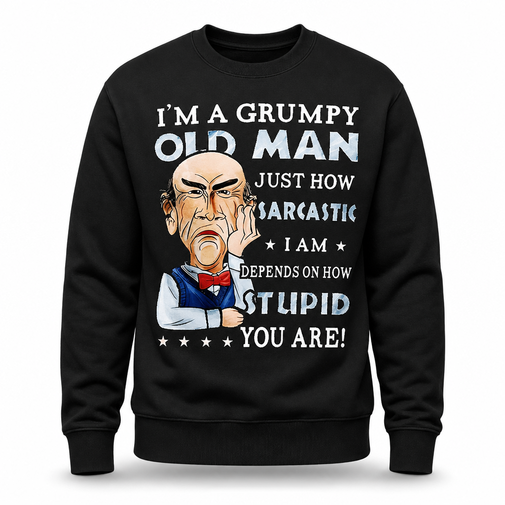Funny Grumpy Old Man Casual Graphic Crewneck Sweatshirt Gift