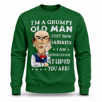 Funny Grumpy Old Man Casual Graphic Crewneck Sweatshirt Gift