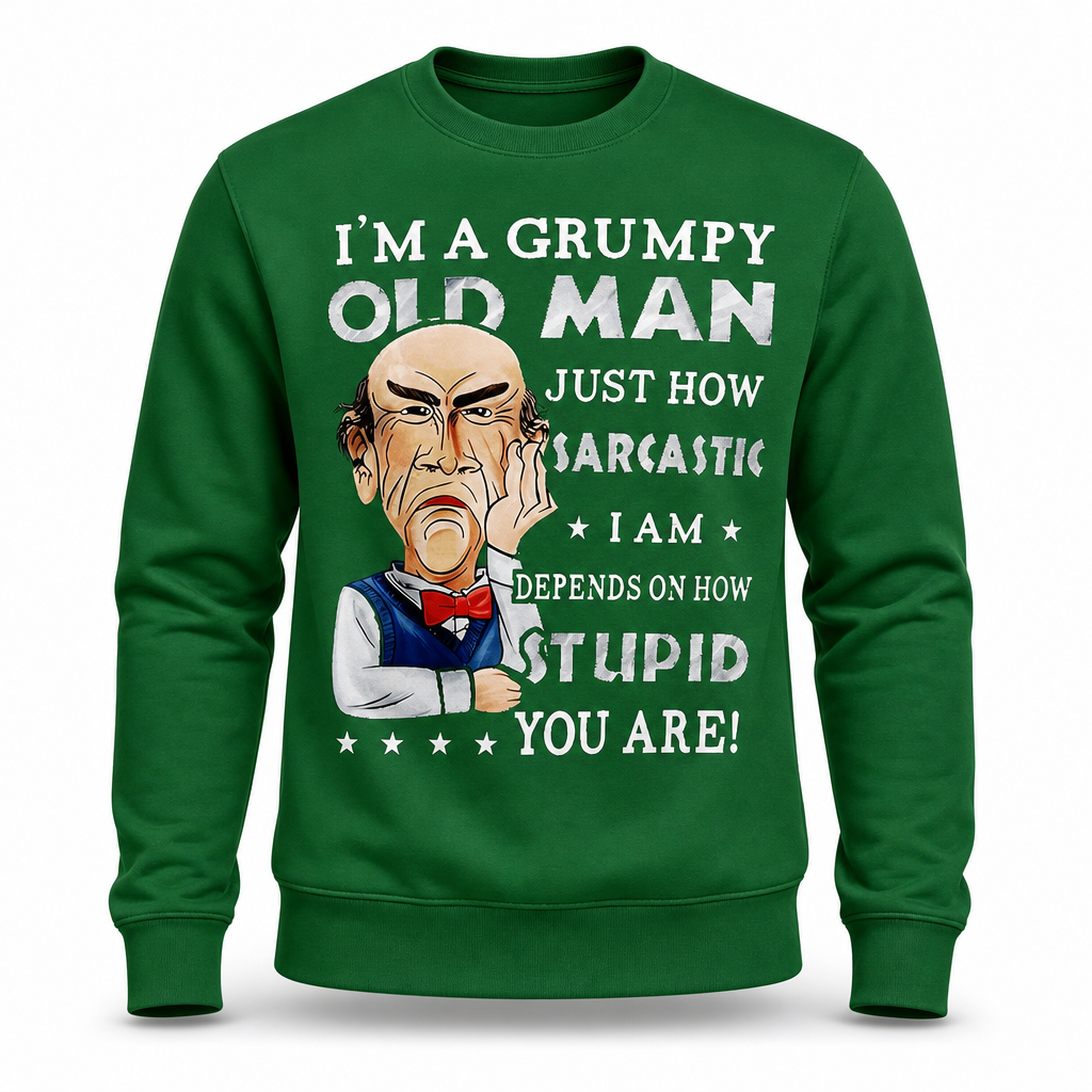 Funny Grumpy Old Man Casual Graphic Crewneck Sweatshirt Gift