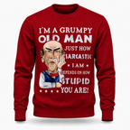 Funny Grumpy Old Man Casual Graphic Crewneck Sweatshirt Gift