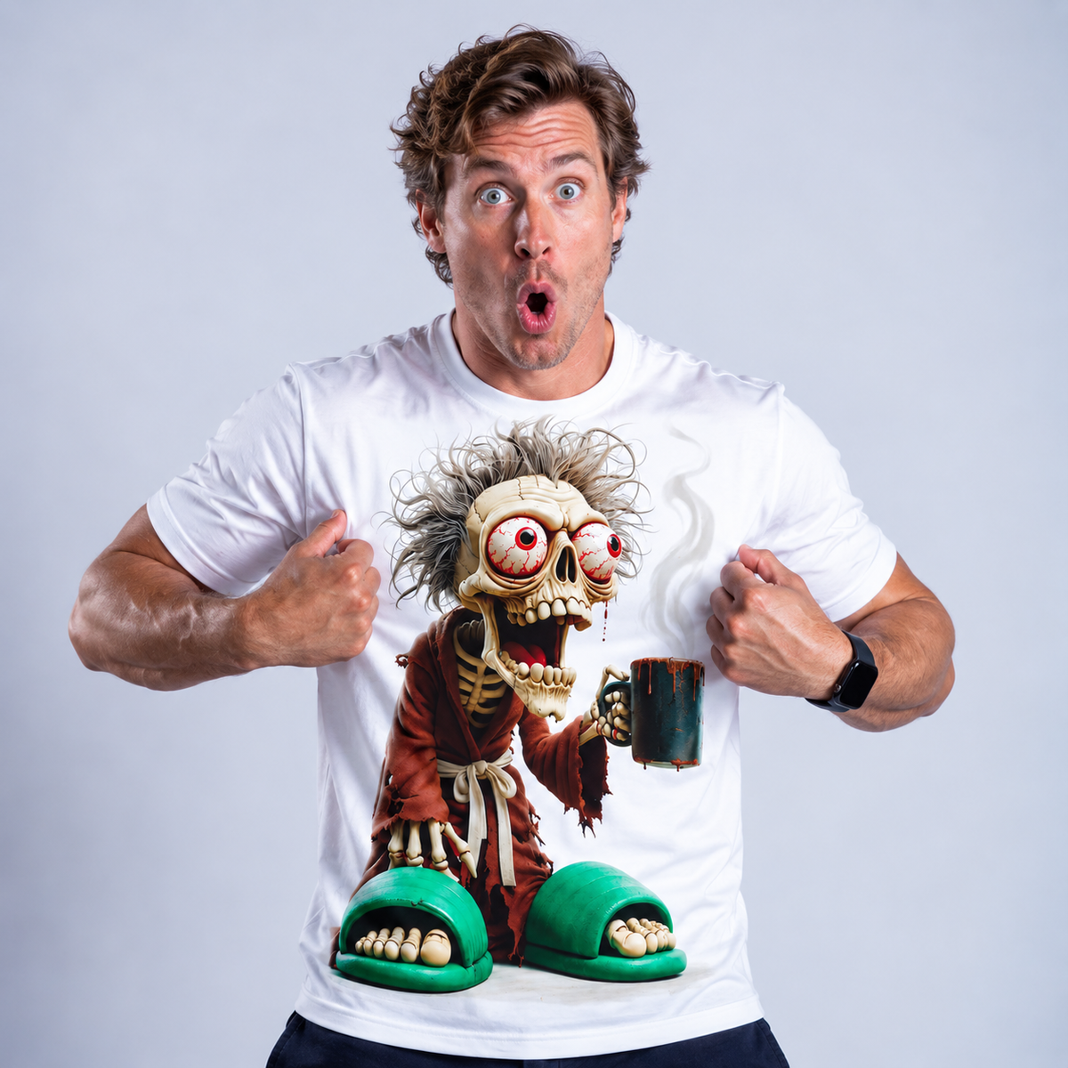 Funny Exaggerated Skull Graphic Tee