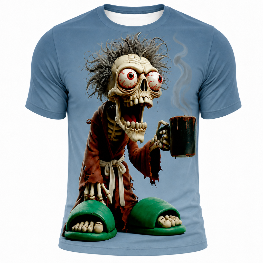 Funny Exaggerated Skull Graphic Tee