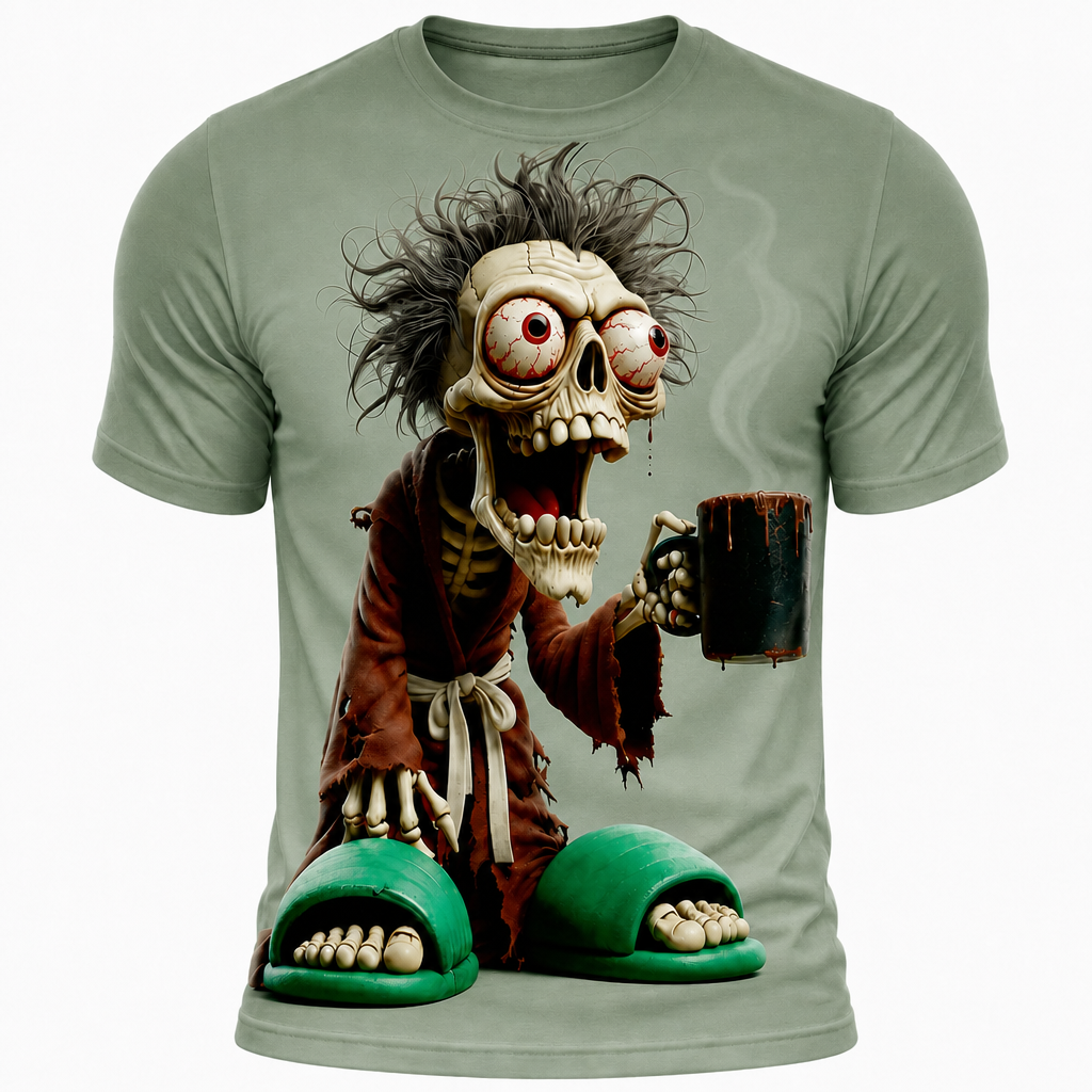 Funny Exaggerated Skull Graphic Tee