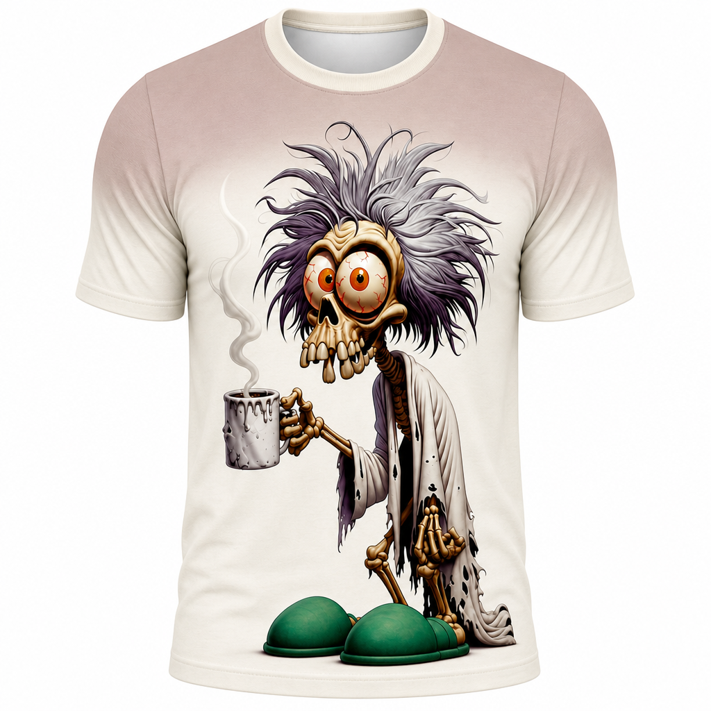Funny Exaggerated Skull Graphic Tee