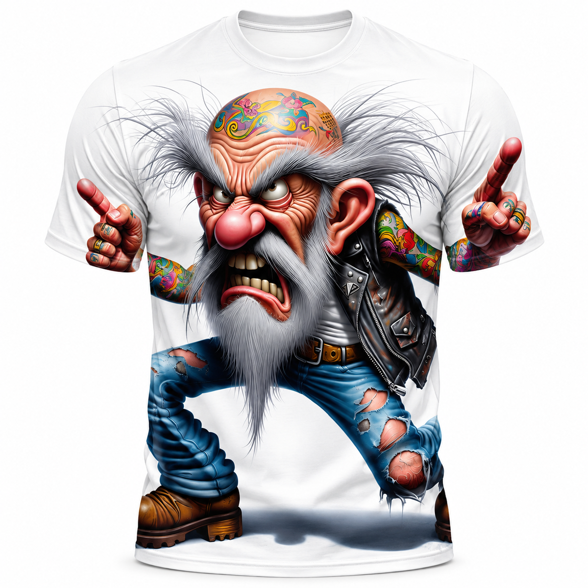 Legendary Old Man 3D Print Graphic Tee