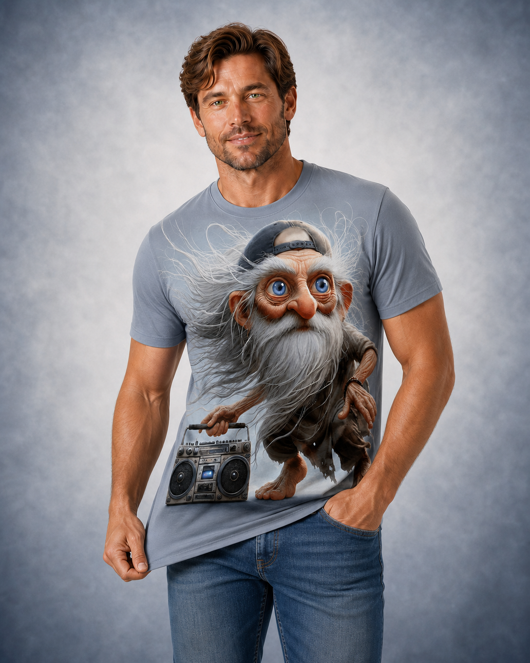 Legendary Old Man 3D Print Graphic Tee