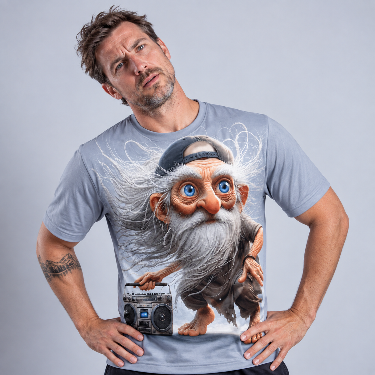 Legendary Old Man 3D Print Graphic Tee