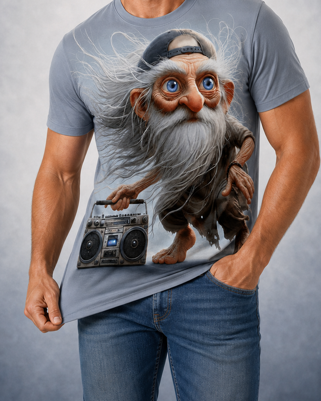 Legendary Old Man 3D Print Graphic Tee
