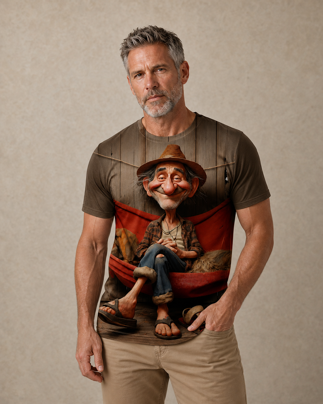 Funny Old Man Humor Graphic Print Tee