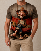 Funny Old Man Humor Graphic Print Tee