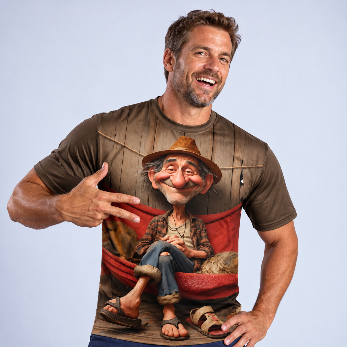 Funny Old Man Humor Graphic Print Tee