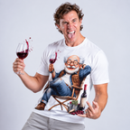 Old Man Cheers Wine Grandpa Graphic Shirt