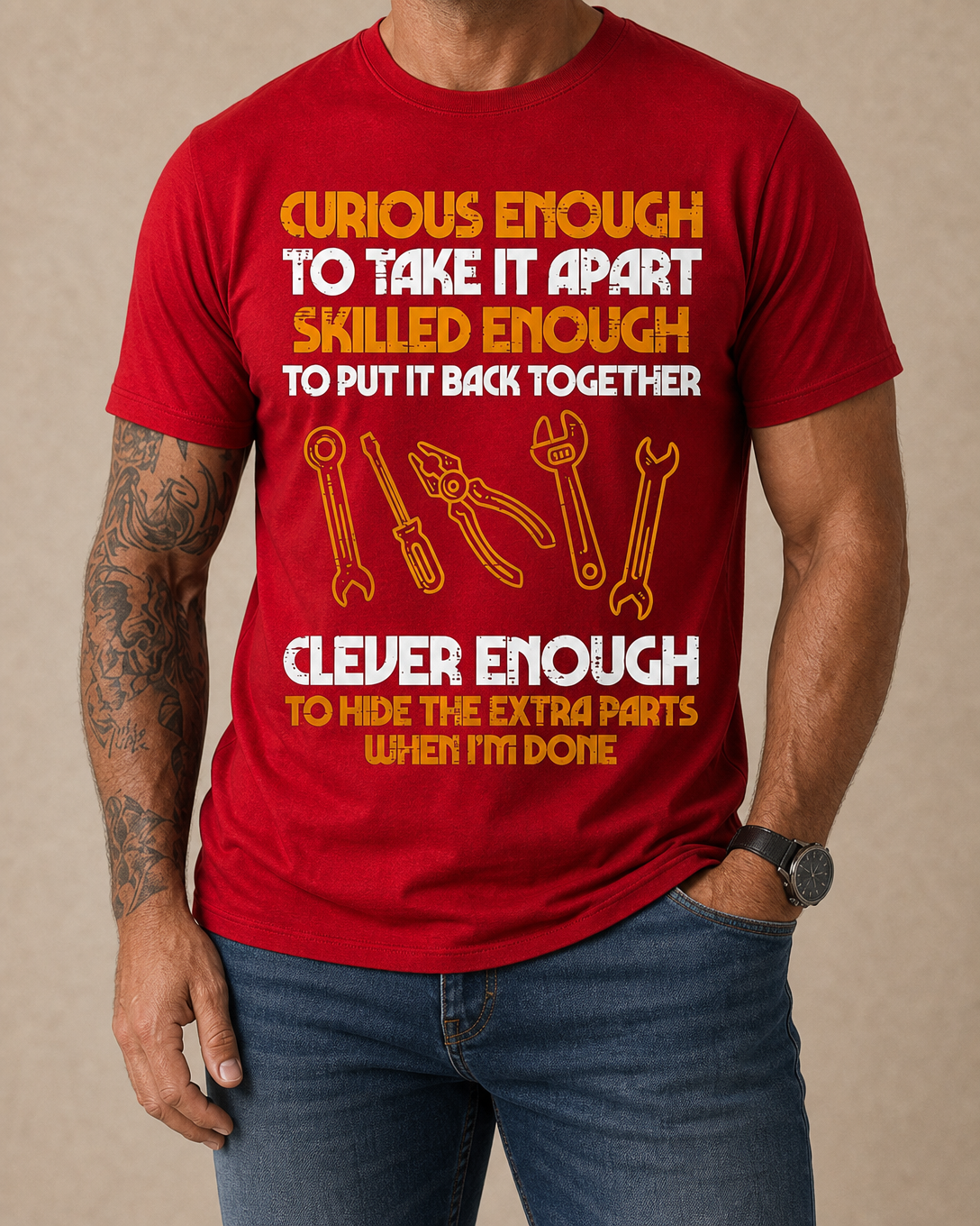 Skilled Mechanic Hidden Parts Graphic Shirt
